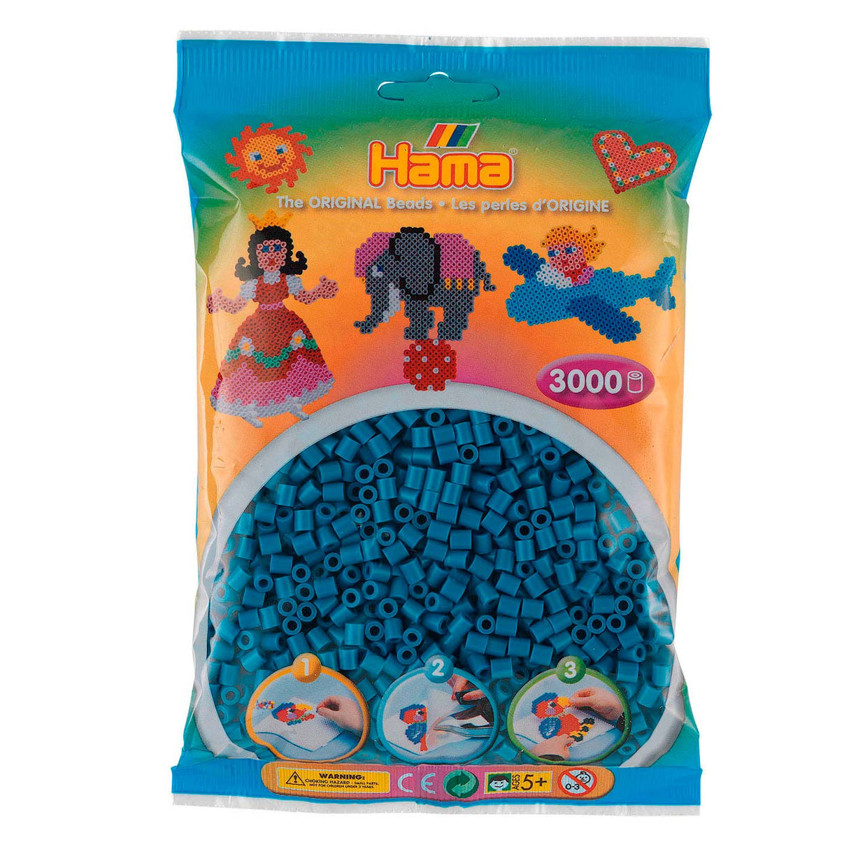 Hama String Beads - Petol Blauw (201-83), 3000st.
