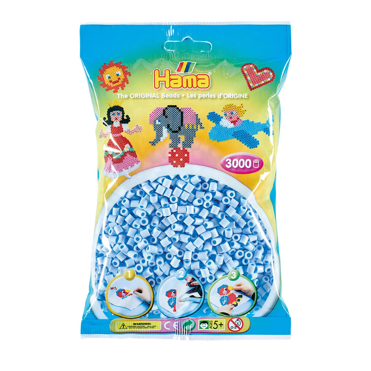 Hama String Beads - Pastel Ice Blue (97), 3000st.