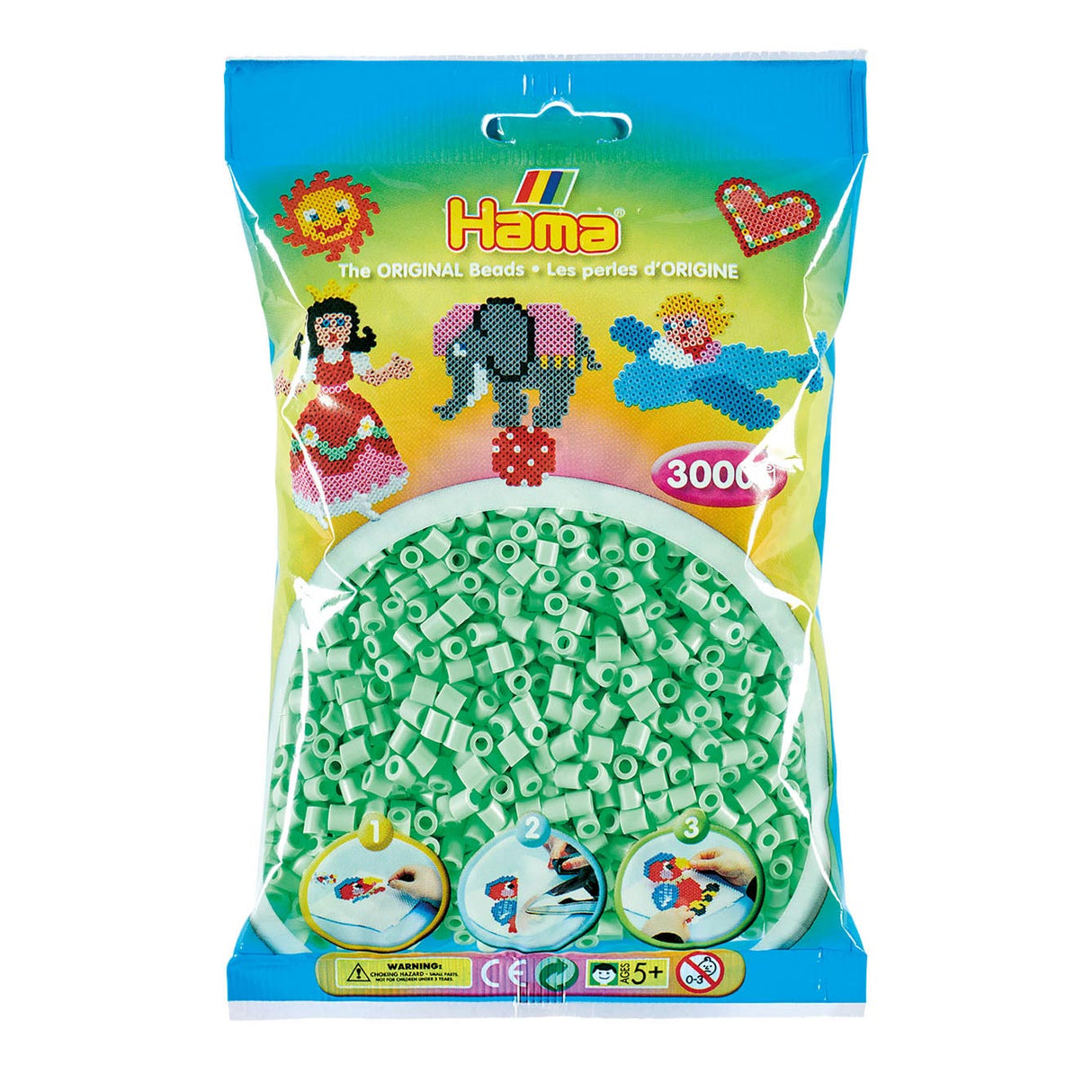 Hama String Beads - Pastel Mint (98), 3000st.