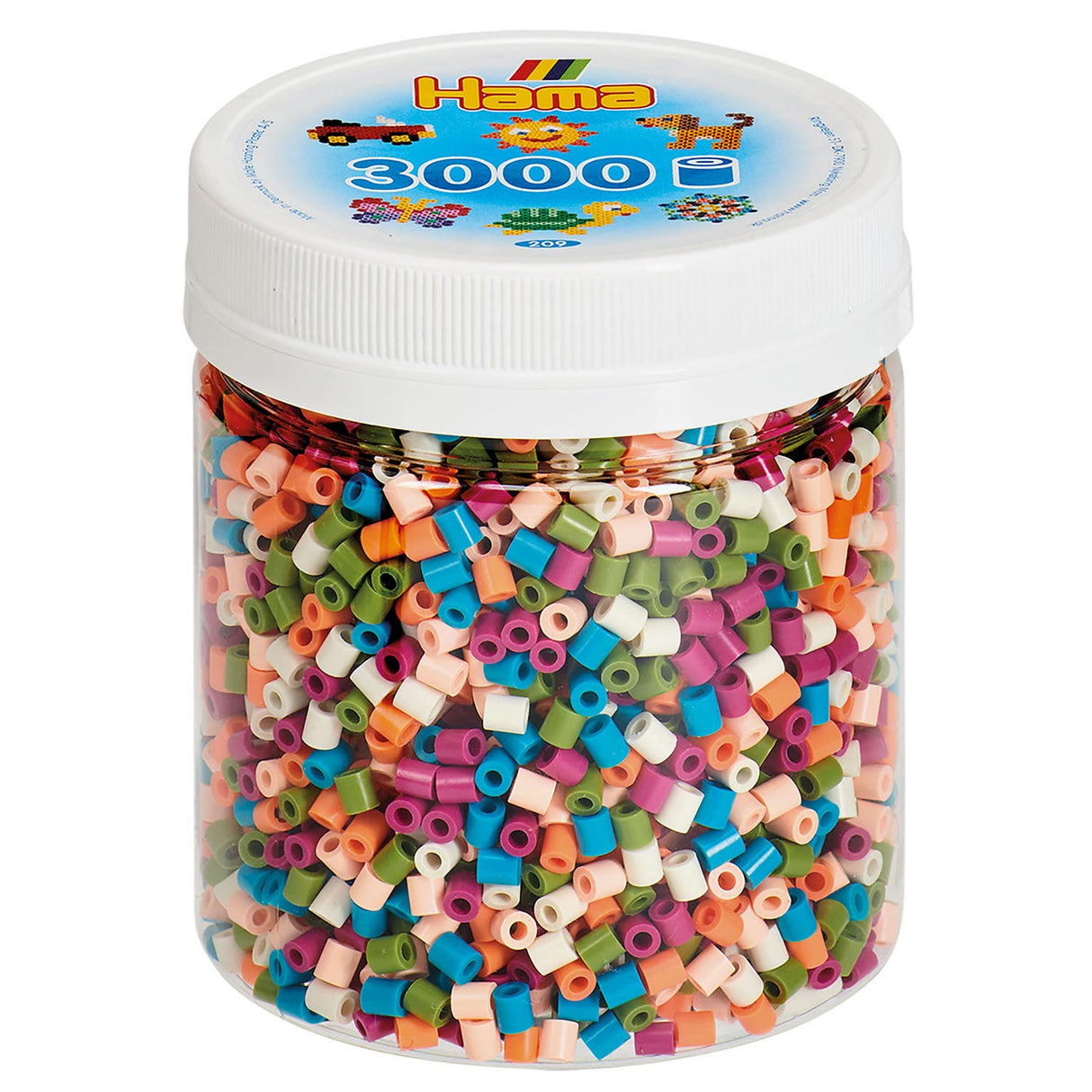 Hama iron beads in jar - color mix (58), 3000st.