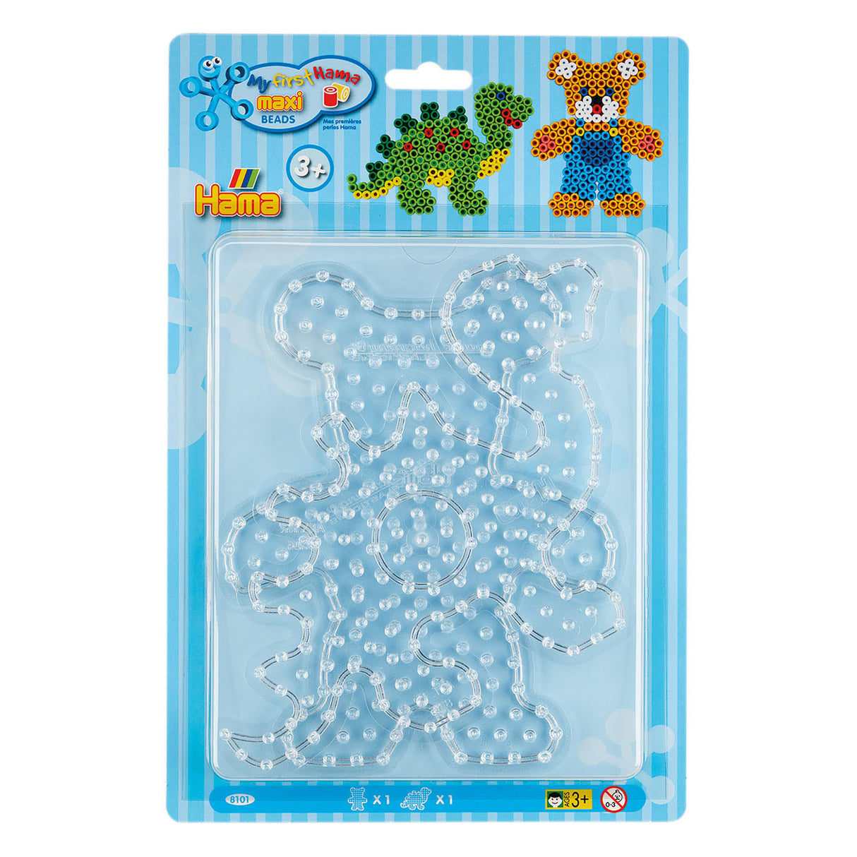 Hama Eisen Bead Placke Maxi - Dino an Teddybeer