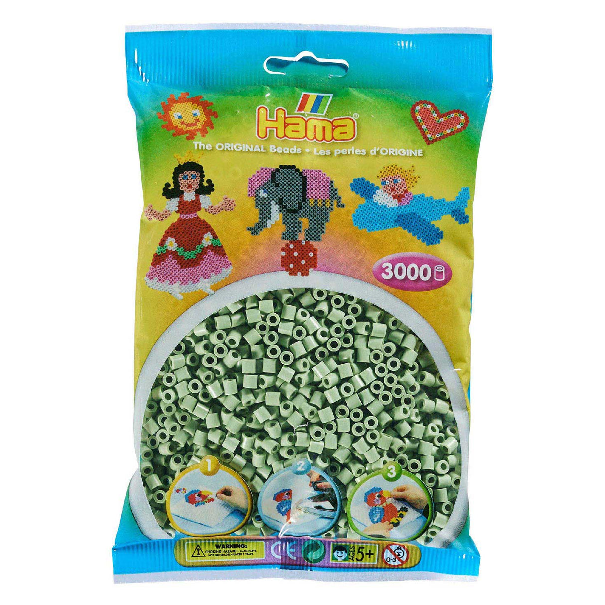 Perle da stiro Hama - Eucalipto, 3000st.