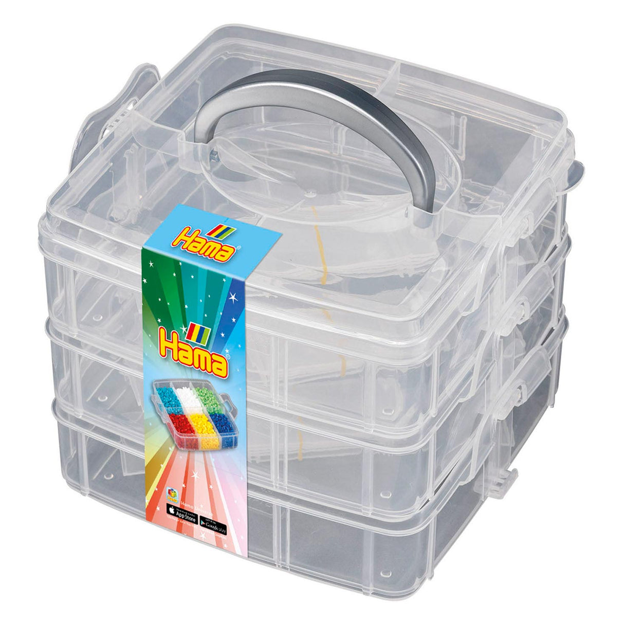 Hama iron beads storage box small with 3 drawers