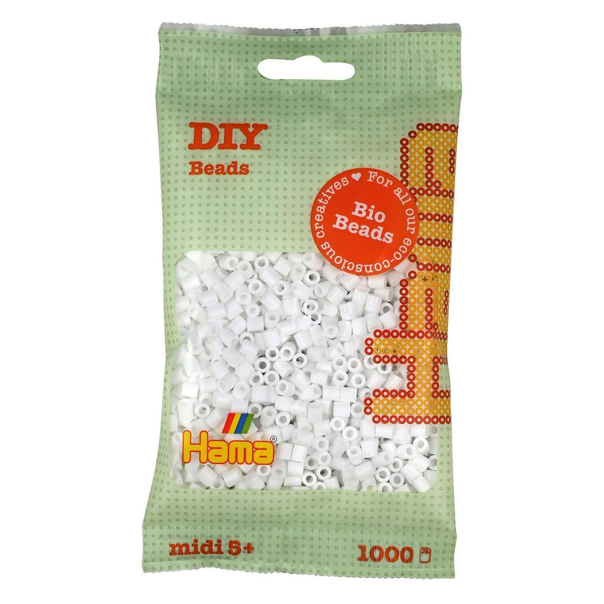 Hama Bio String Beads - White (001), 1000.