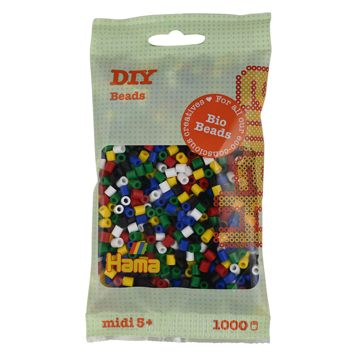 Hama Bio String Beads - helle Faarwen vermëschen (198), 1000st.