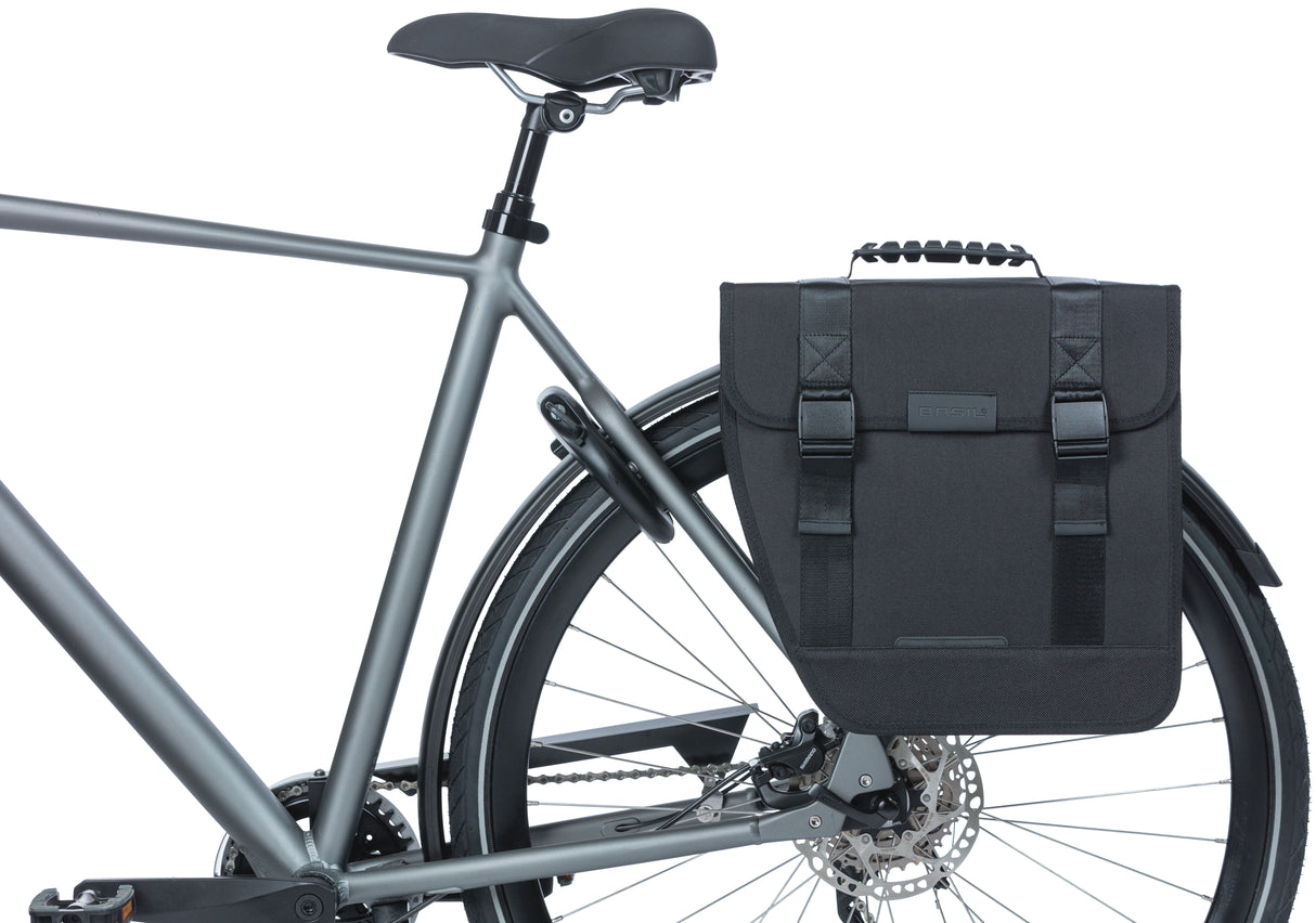Basil Tour Left - Single bicycle bag, black, 14l