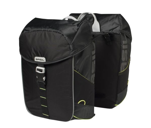 Basil Meilen duebel Bag - waasserdicht Duebel Vëlo Sak, Unisex, sportlech, zwart -limen
