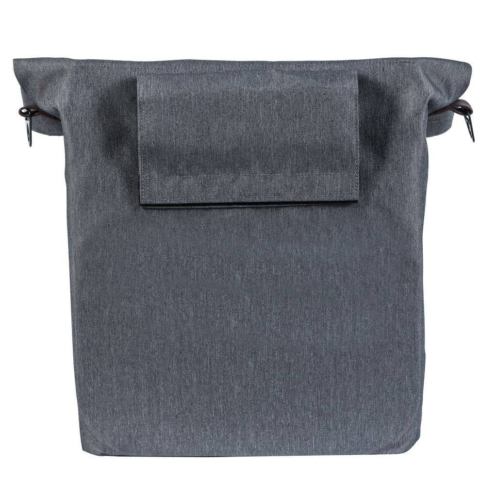 Basil City Shopper - Fietshopper, Gray Melee, 14-16L, Vegan Leder, Water retaining folding, Reflection