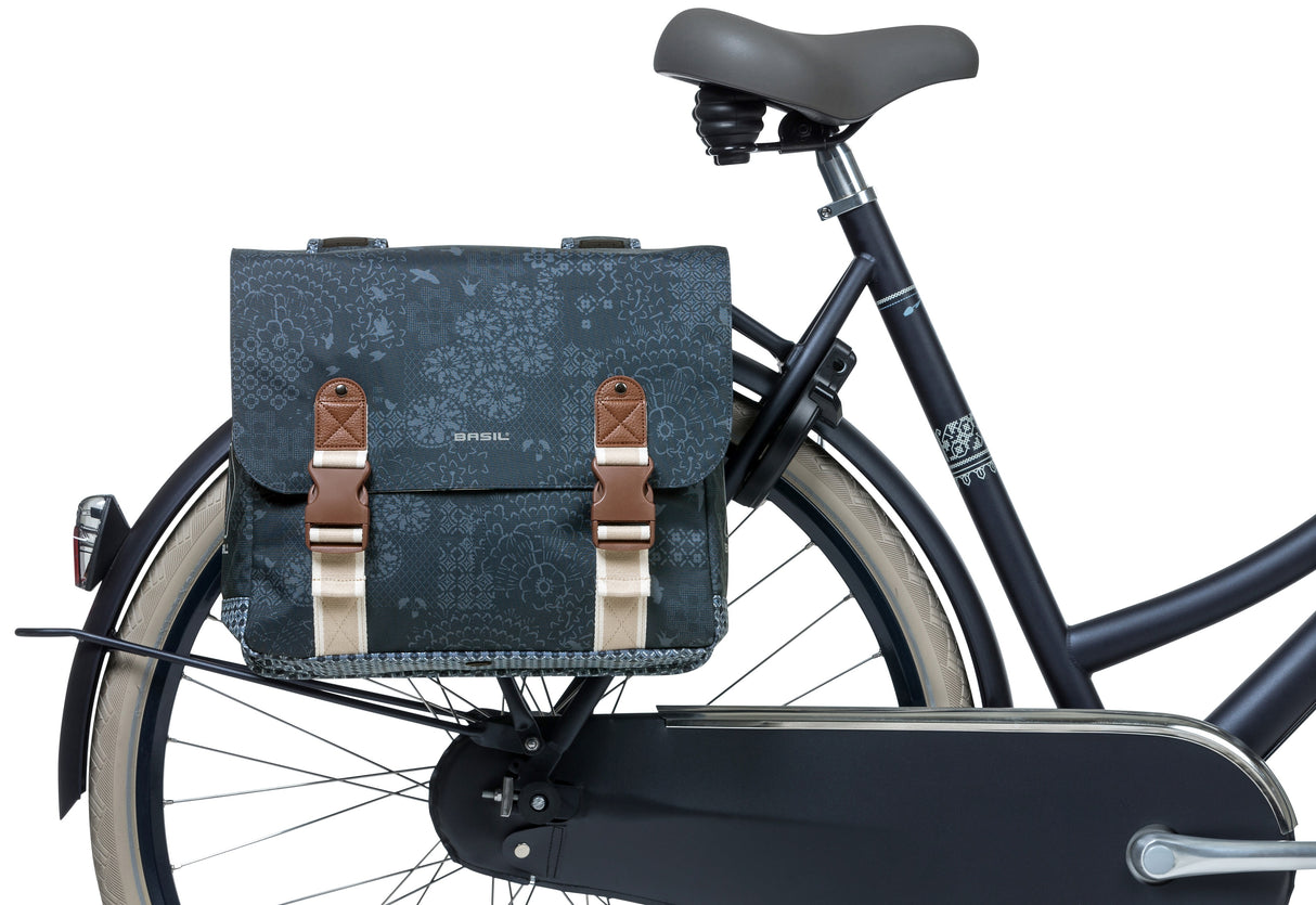 Basil Boheme Double Bicycle Bag - Blue