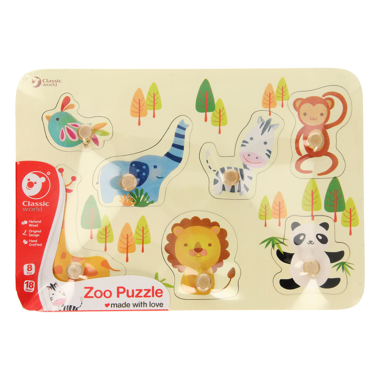 Classic World World Whens Will Dan Puzzle wëll Déieren, 7st.