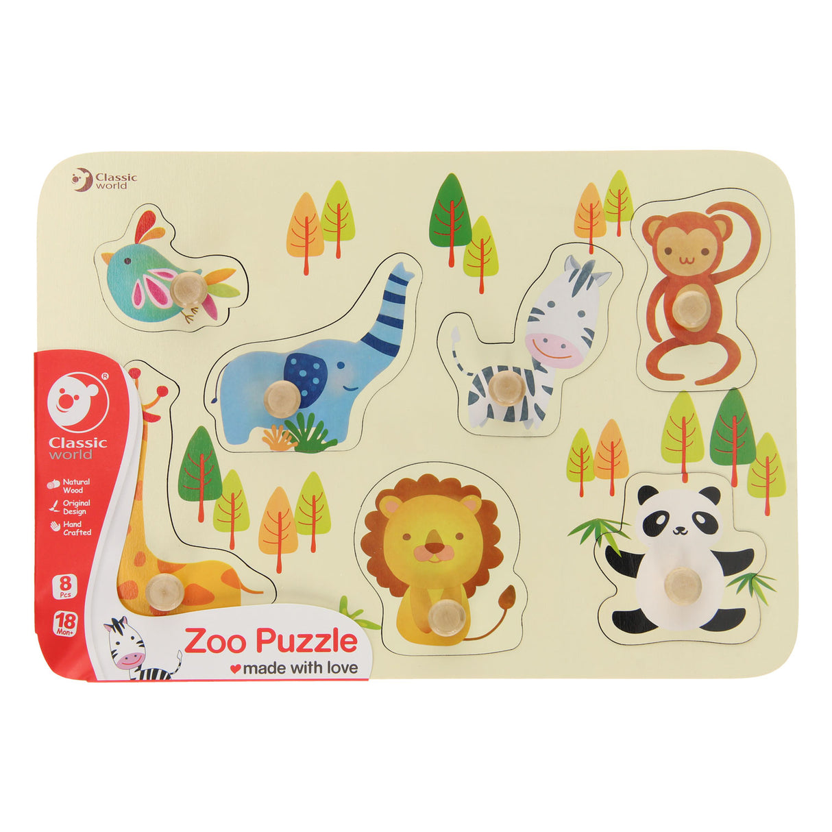 Classic World World Whens Will Dan Puzzle wëll Déieren, 7st.