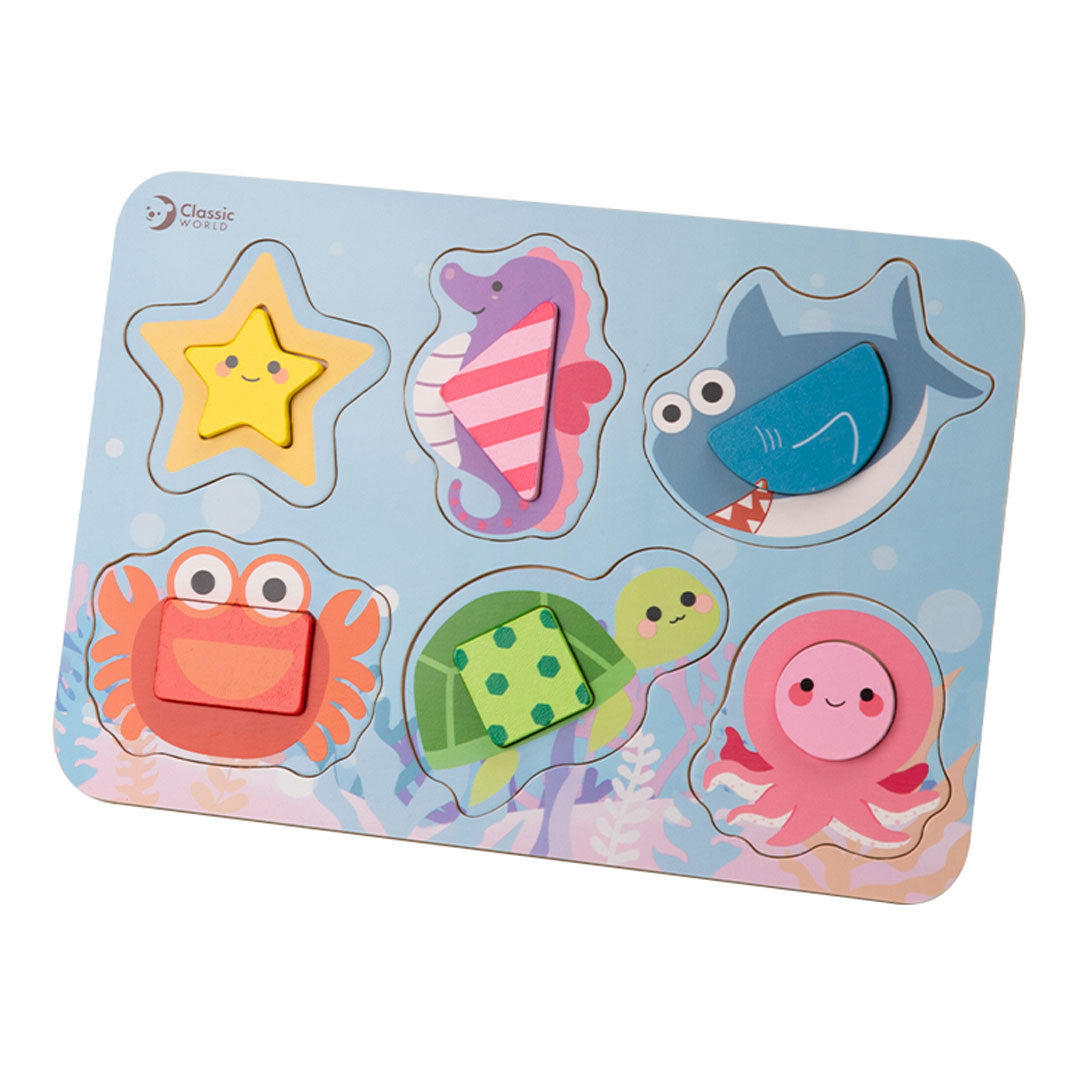 Classic World World World hëlzent Puzzle Ozean Diren, 13st.