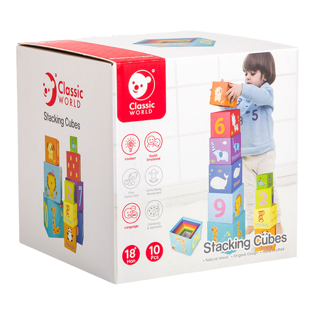 Classic World World Stacking blocks figures and animals, 10dlg.