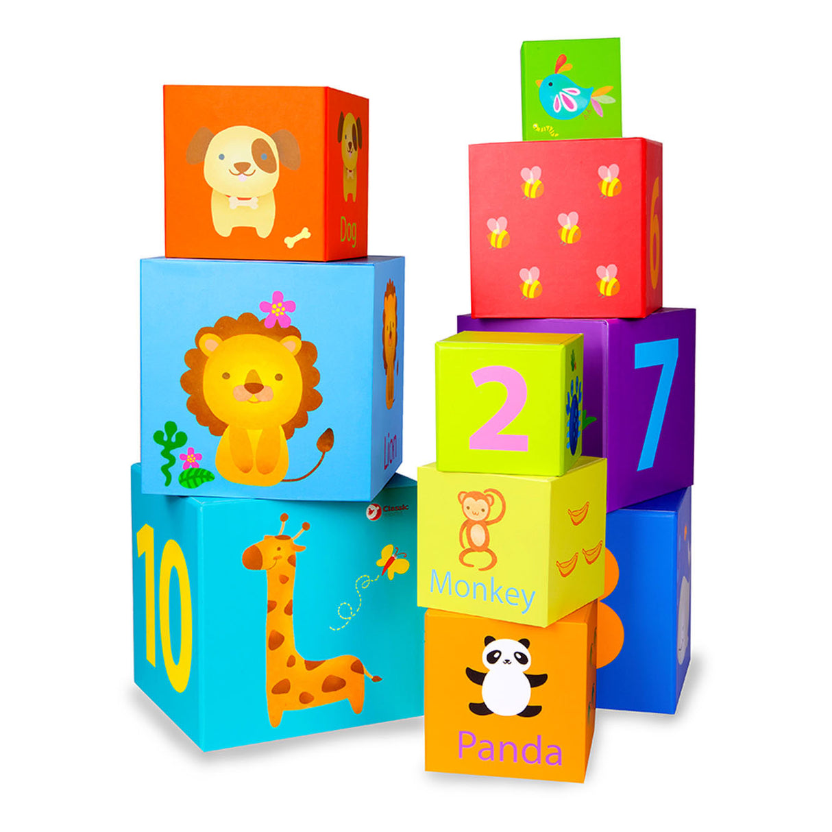 Classic World World Stacking blocks figures and animals, 10dlg.