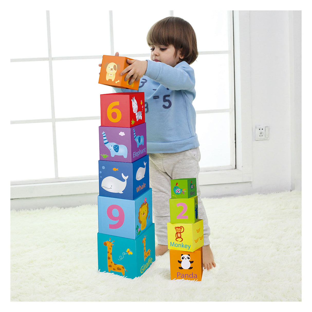 Classic World World Stacking blocks figures and animals, 10dlg.