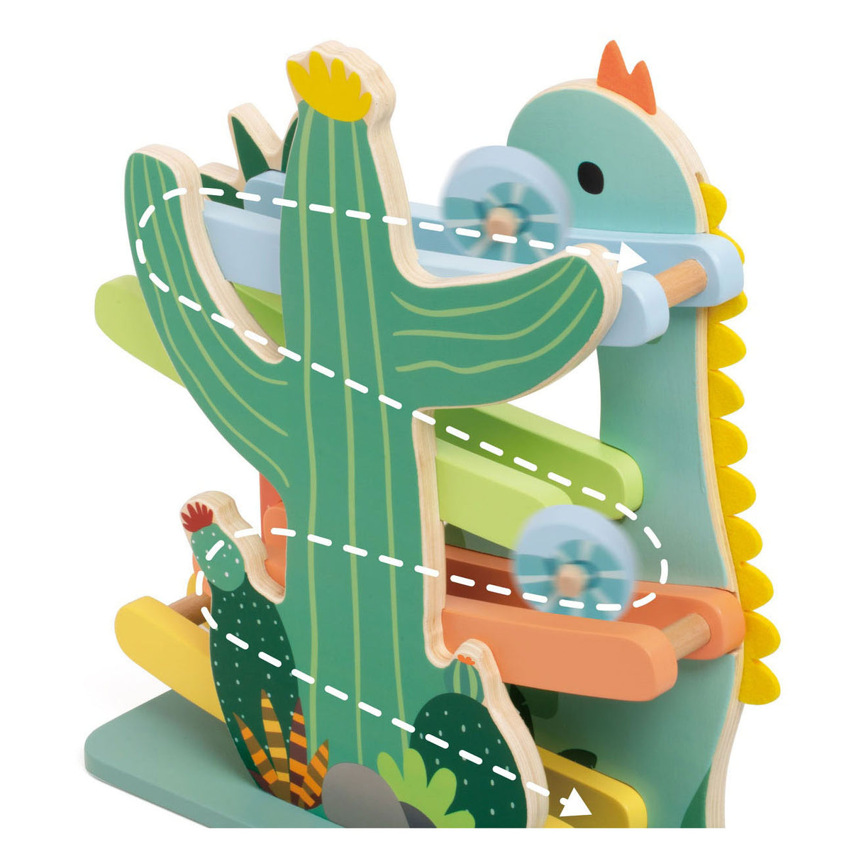 Ballenbaan Dinosaurus en bois classique, 4dlg.