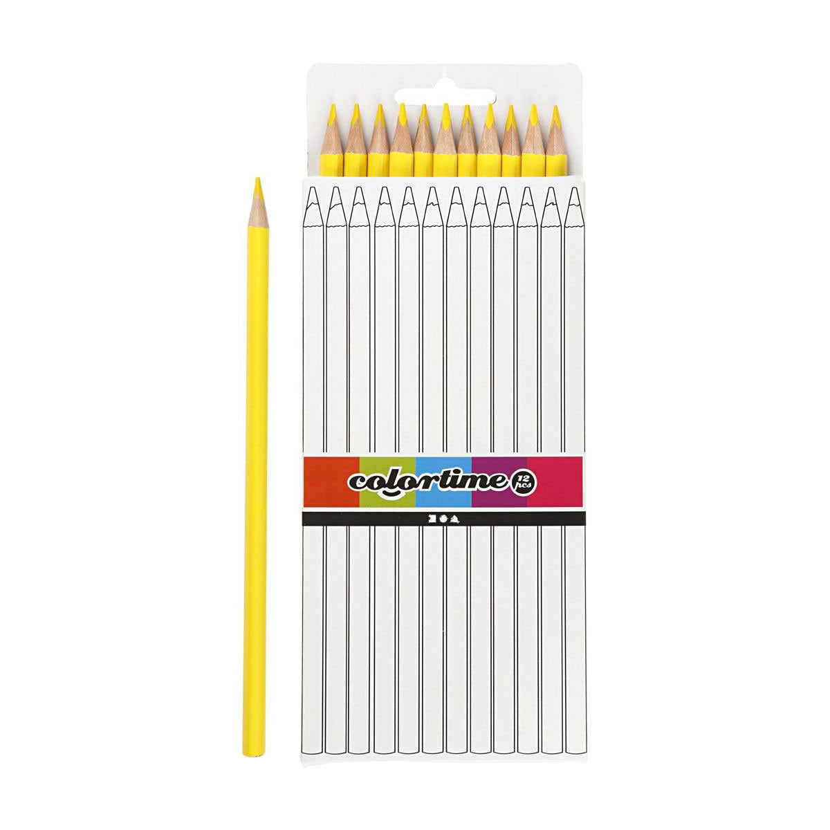 Creativ company driehoekige kleurpotloden - geel, 12st.