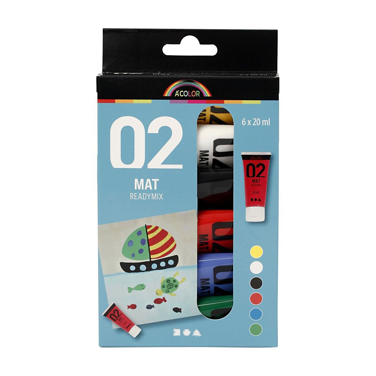 Akrilna barva - različne barve, 02 - Matt, 6x20ml