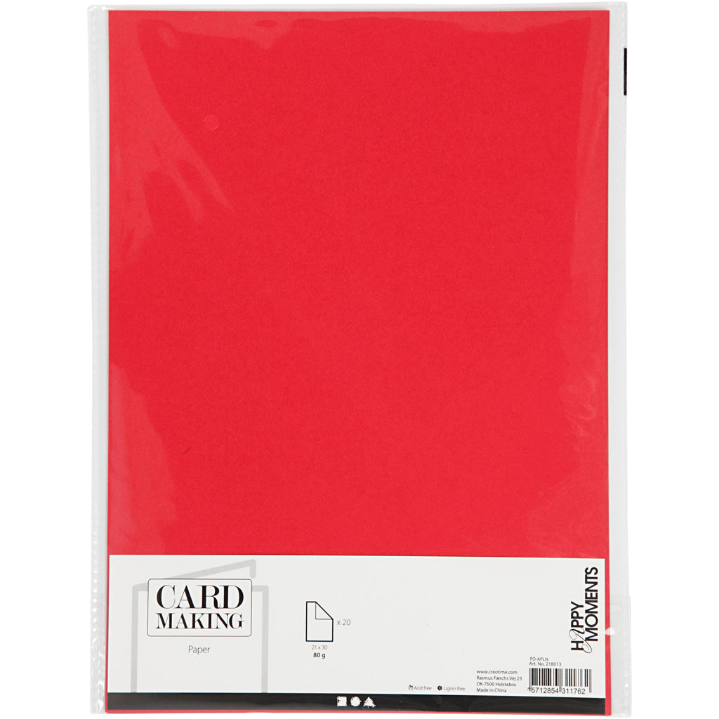 Paper red A4 80gr, 20st.