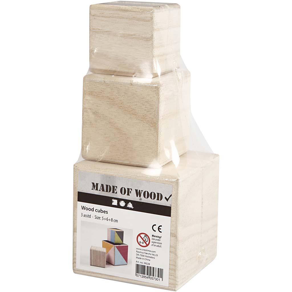 Creativ Company Wooden Cubes, set of 3