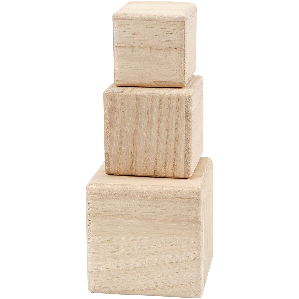 Creativ Company Wooden Cubes, set of 3