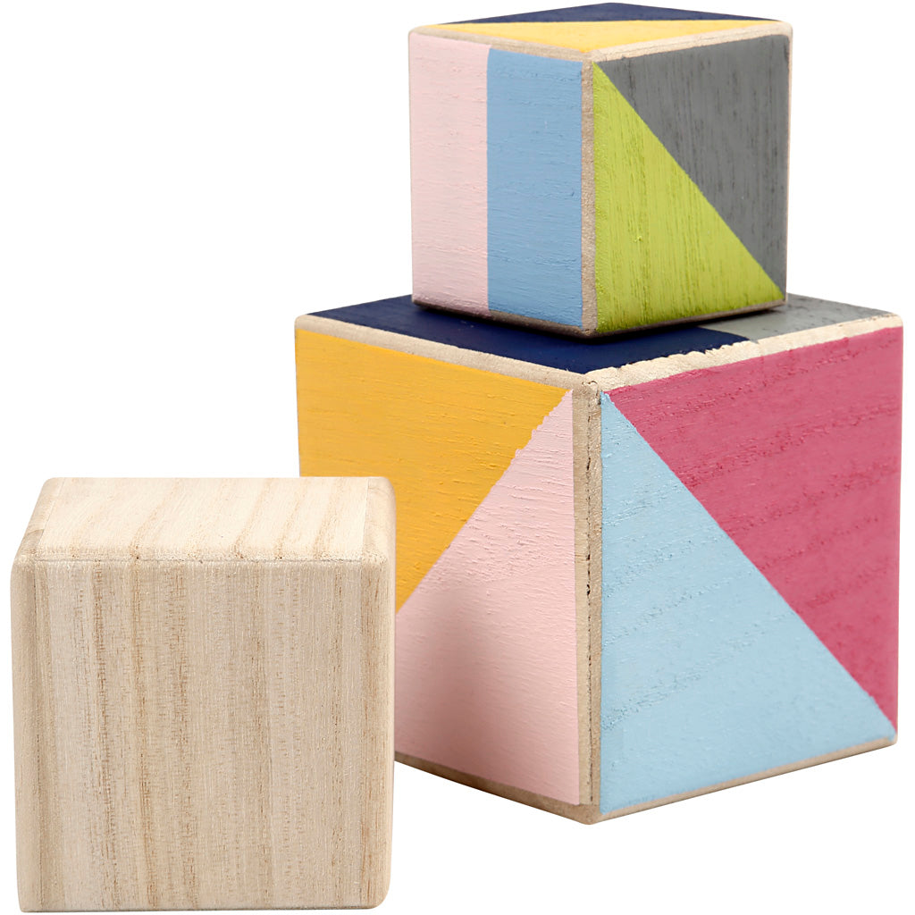 Creativ Company Wooden Cubes, set of 3