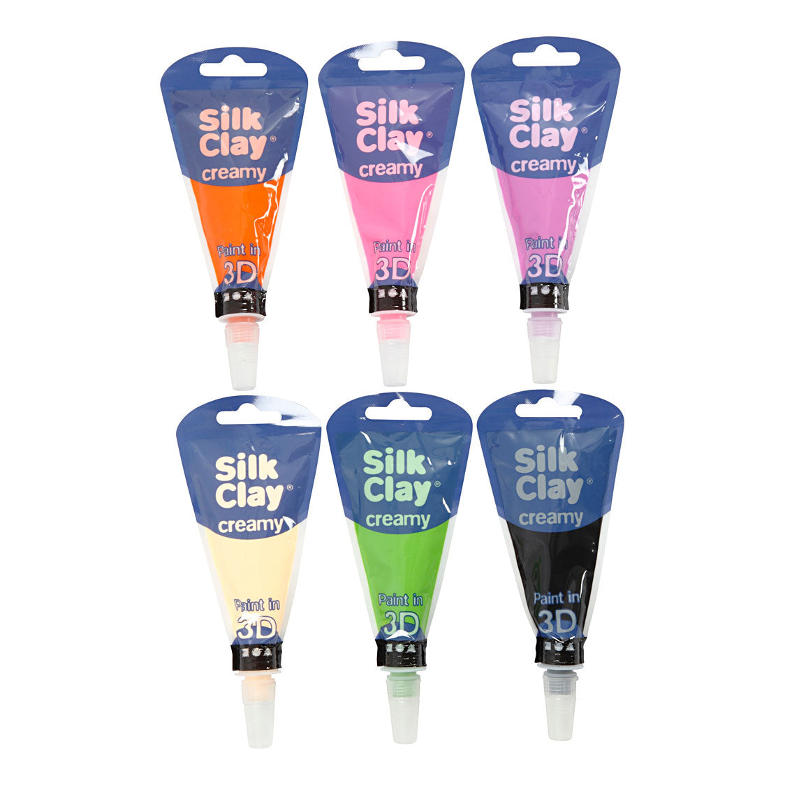 Colori extra cremosi di argilla di seta, 6x35ml