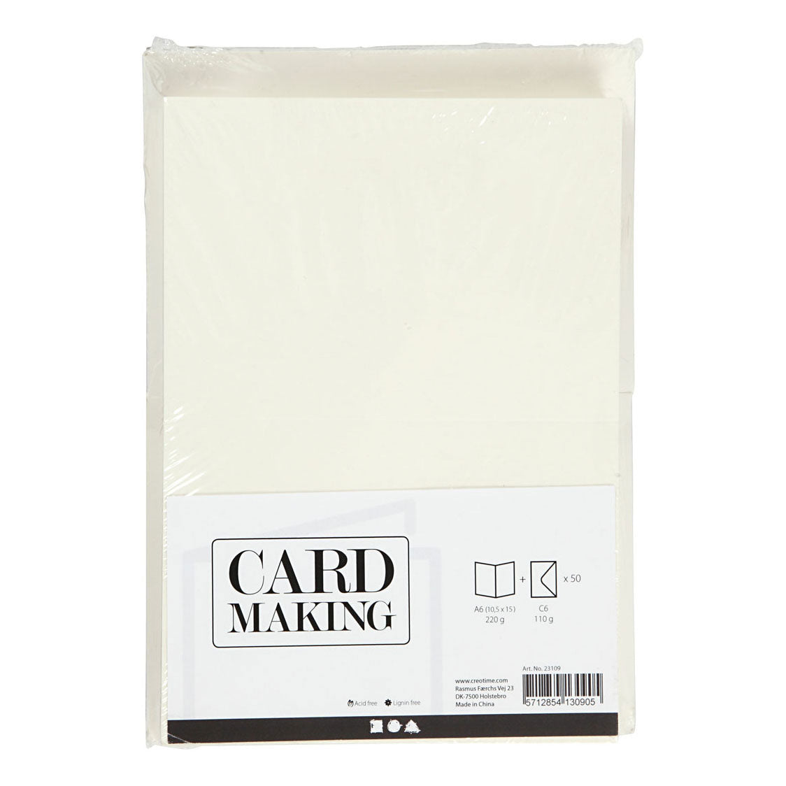 Creativ Company Karty a obálky off-White, 50 sad