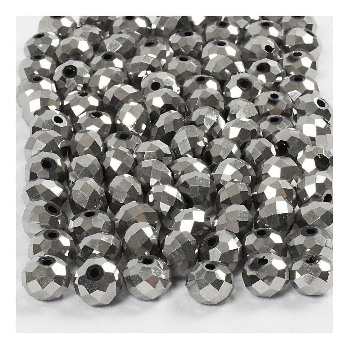 Creativ Company Facet Beads Metallic Gray, 100th.