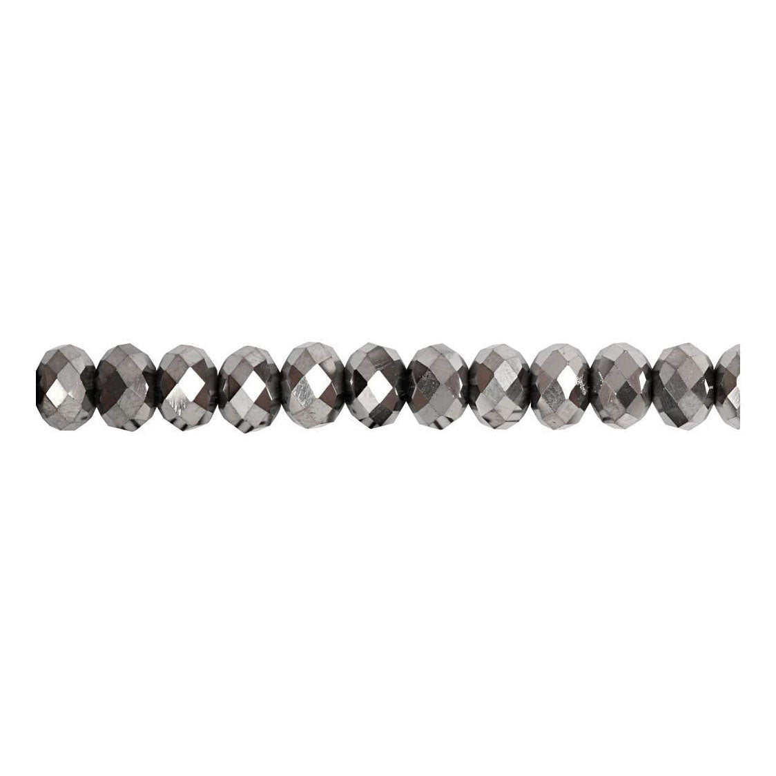 Creativ Company Facet Beads Metallic Gray, 100th.