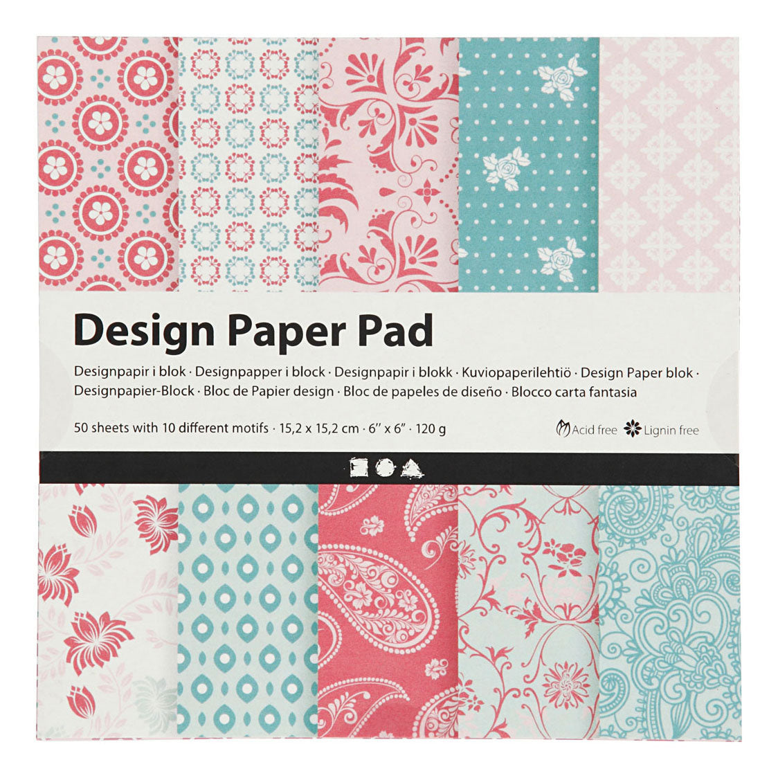Creativ Company Design paper block Pink, 50 sheets