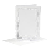 Creativ company kaarten om te borduren wit, set van 6