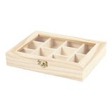 Creativ Company Wooden box with glass lid and 10 compartments