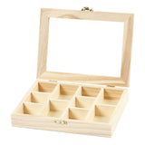 Creativ Company Wooden box with glass lid and 10 compartments