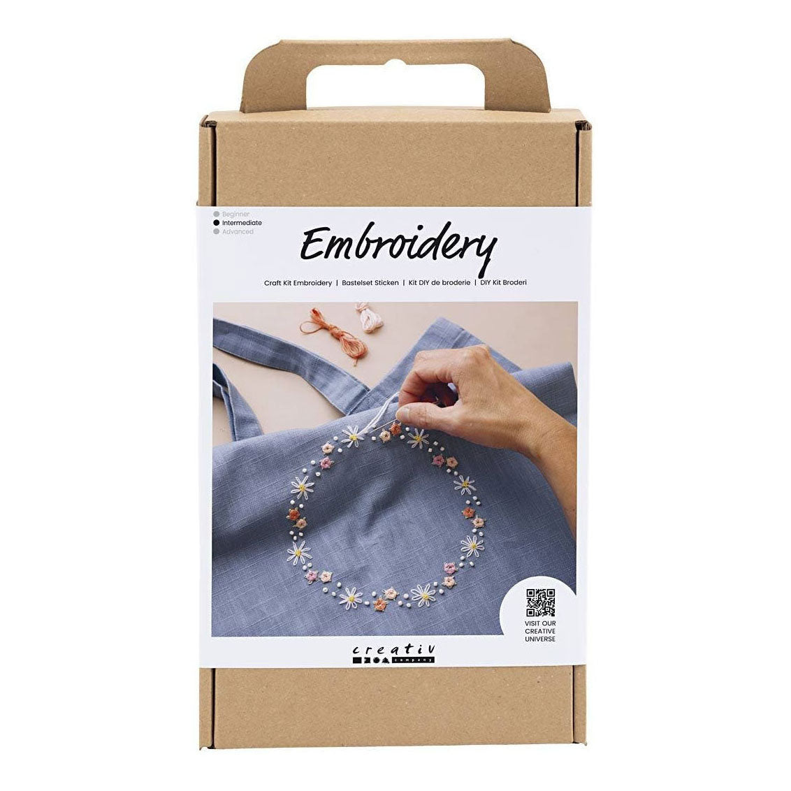 Creativ Company Hobbyset Broderi Pigeon Blå bærepose