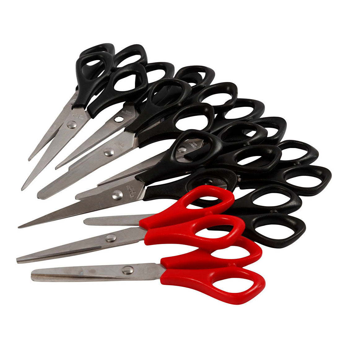 Creativ Company School Scissors Black Right and Left -handed, Set of 12