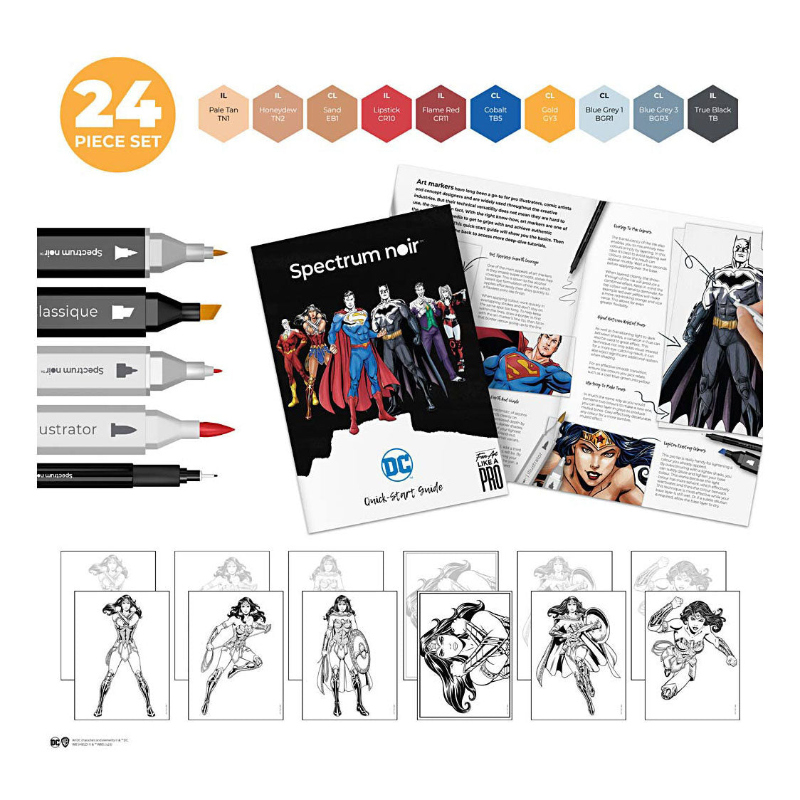 Creativ Company Hobbyset ilustracija stripa Heroes Wonder Woman Color Set