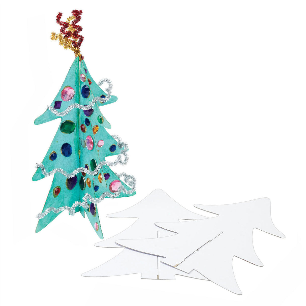 Färben - Dekorieren Sie Ihren eigenen 3D -Weihnachtsbaum, 12 Set von 12