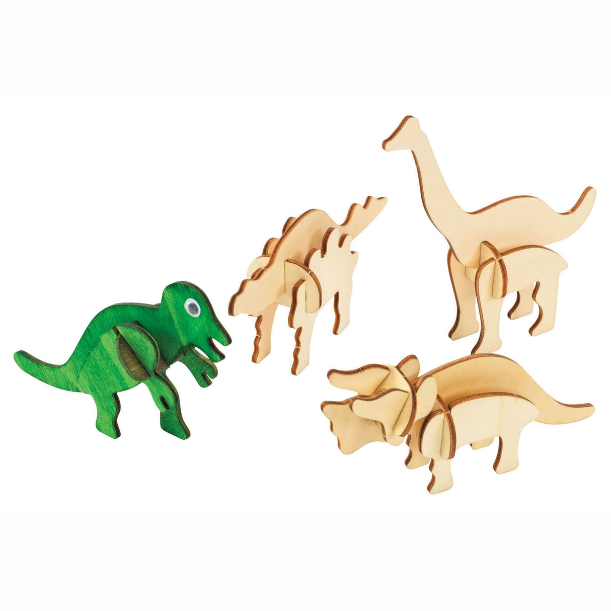 Zbarvení Bouwpacket Houten 3d Dinosaurus, sada 4