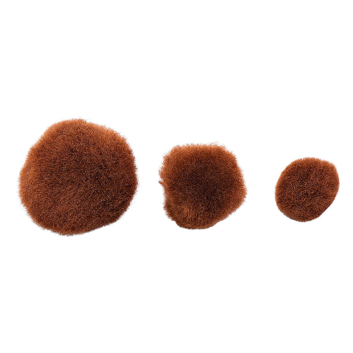 Obarvane pom poms bruin, 100..