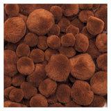 Obarvane pom poms bruin, 100..