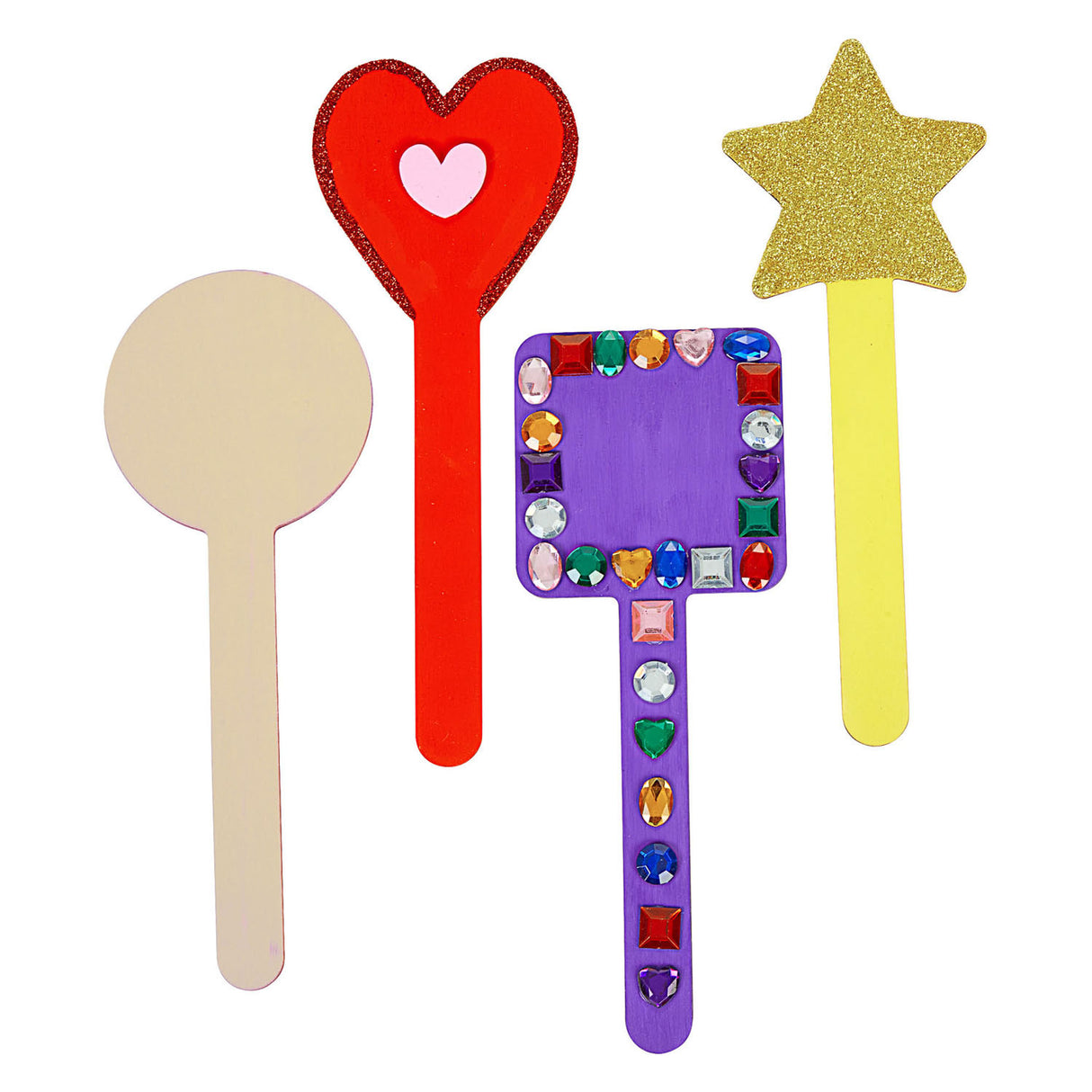 Colorations DIY wooden stick shapes 4 designs, 20st.