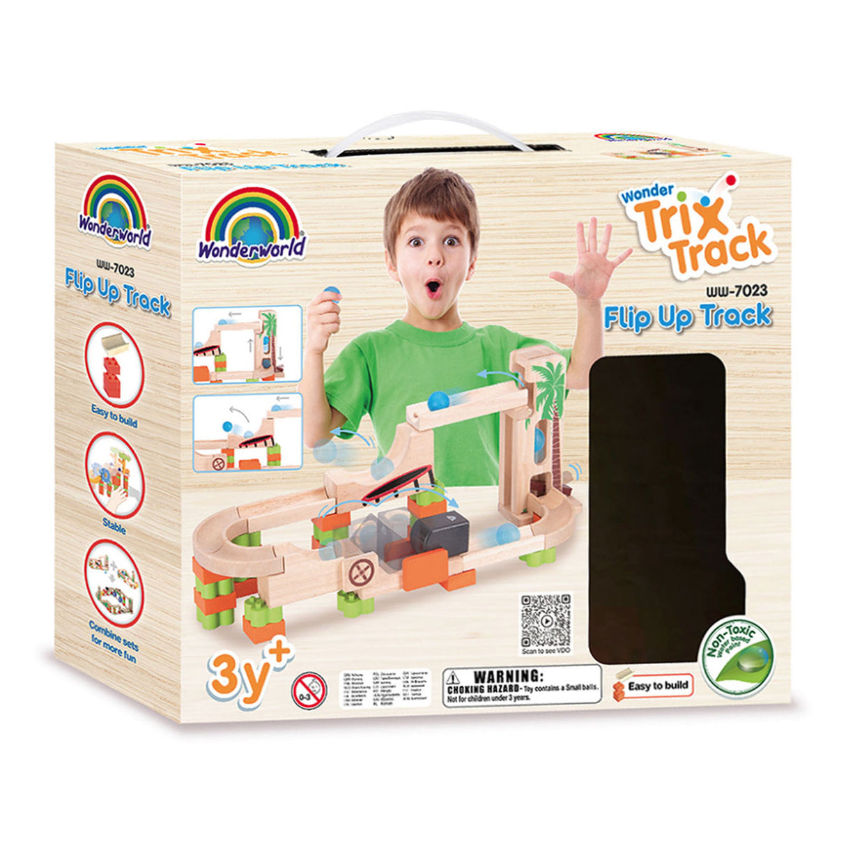 Wonderworld Wooden marble track Flip-up track