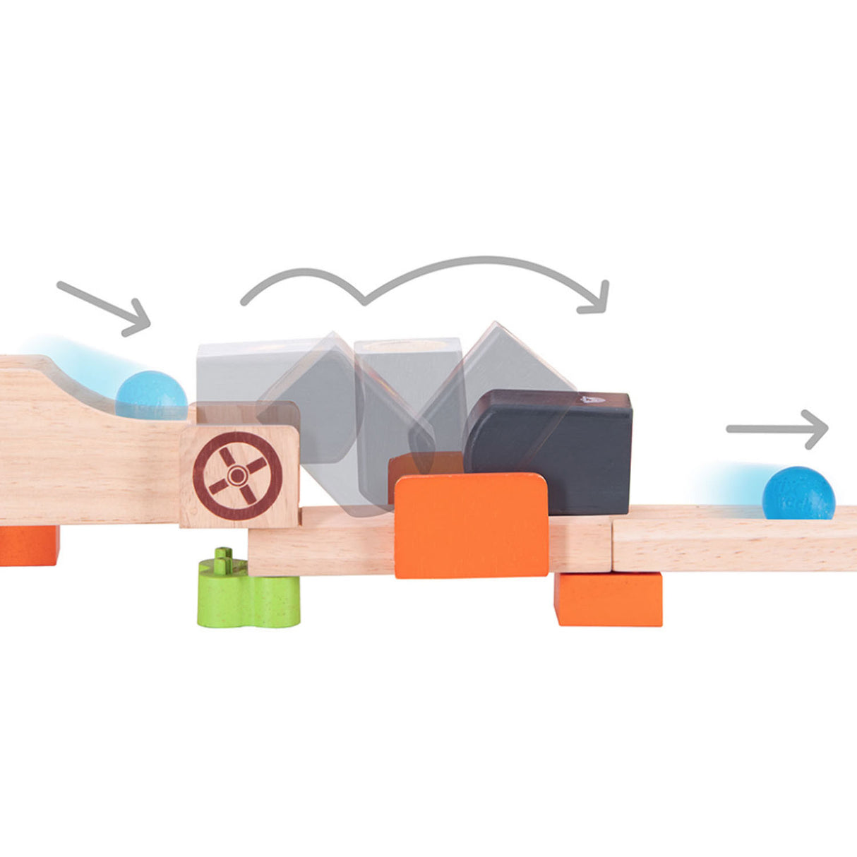 Wonderworld Wooden marble track Flip-up track