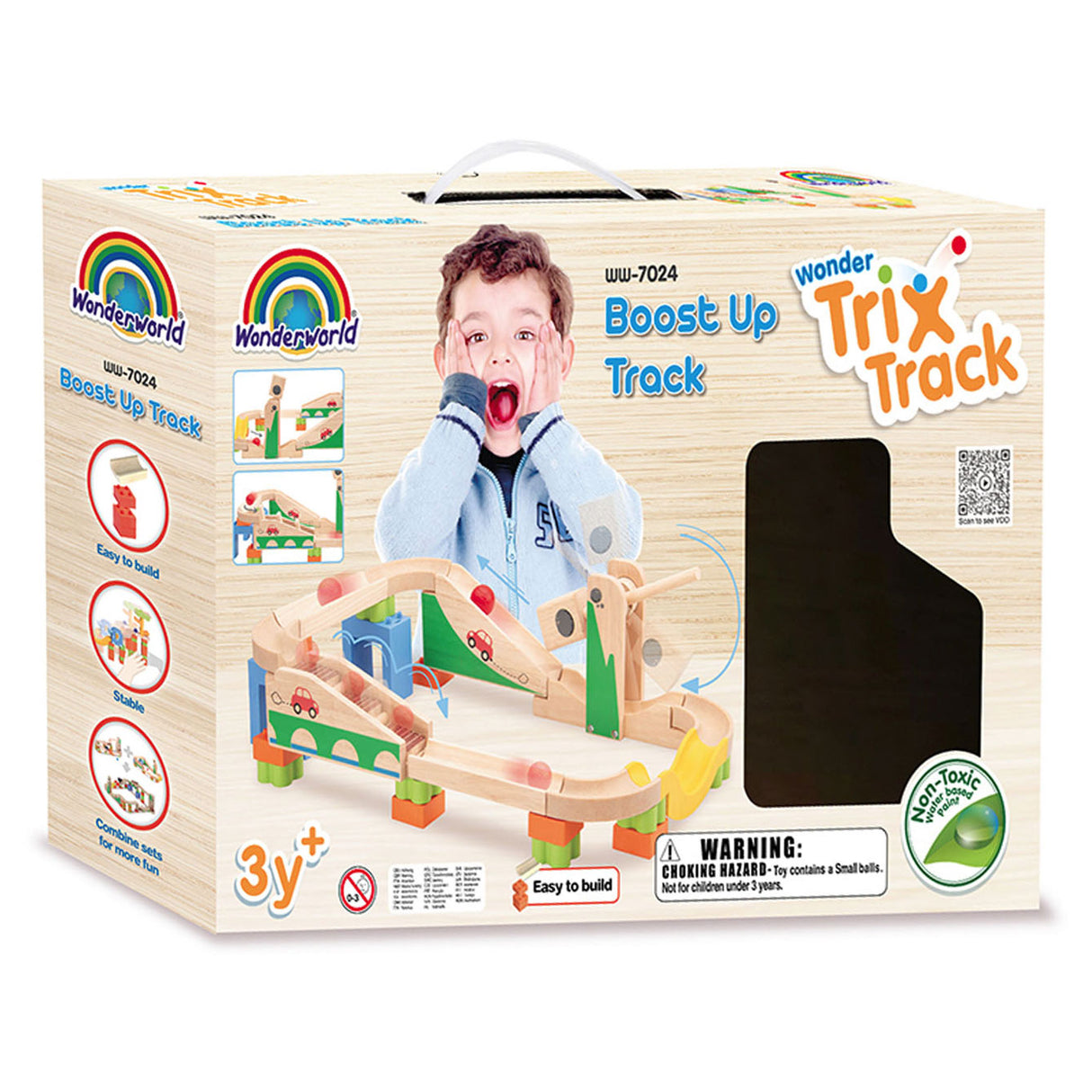 Wonderworld wooden marble track Boost-up track