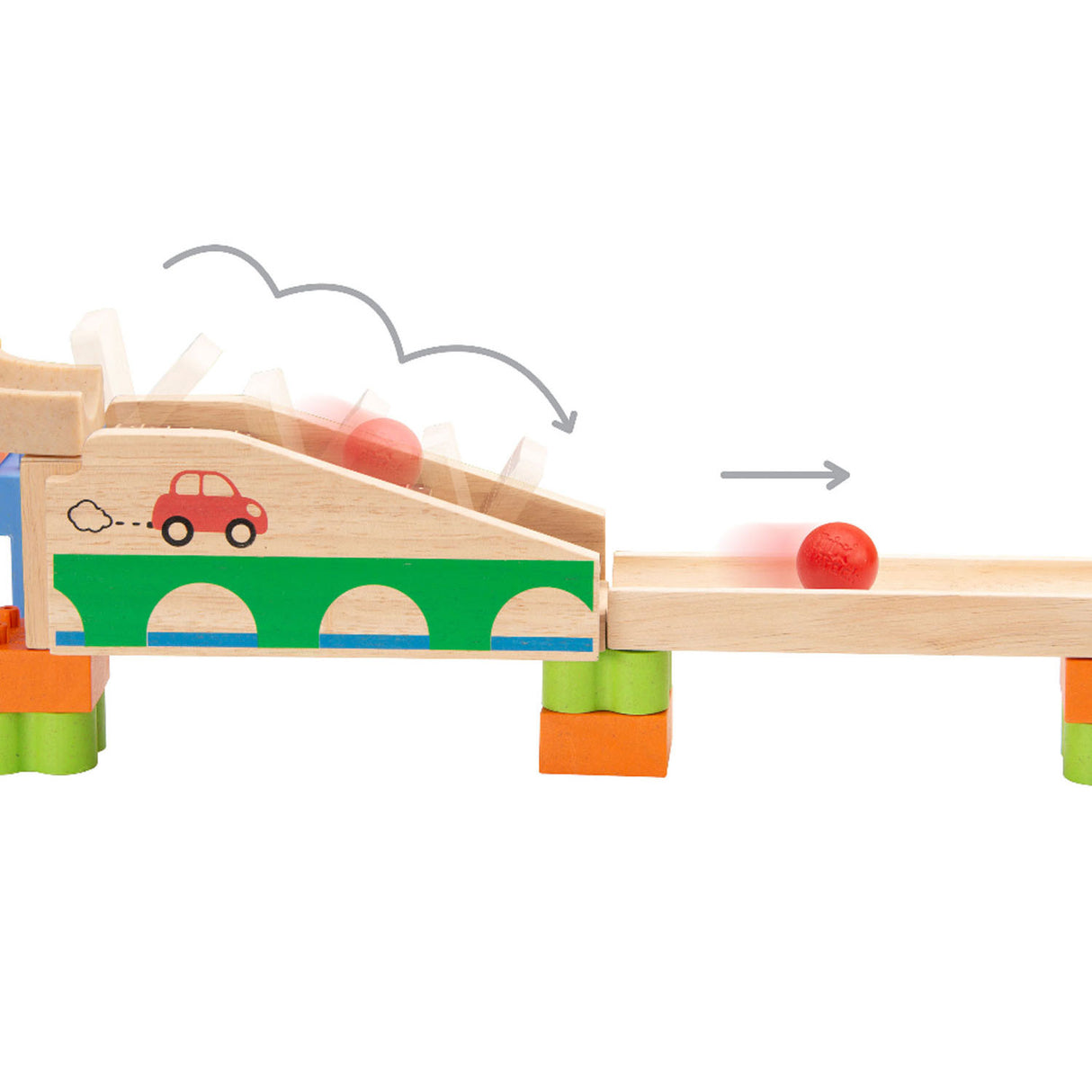 Wonderworld wooden marble track Boost-up track