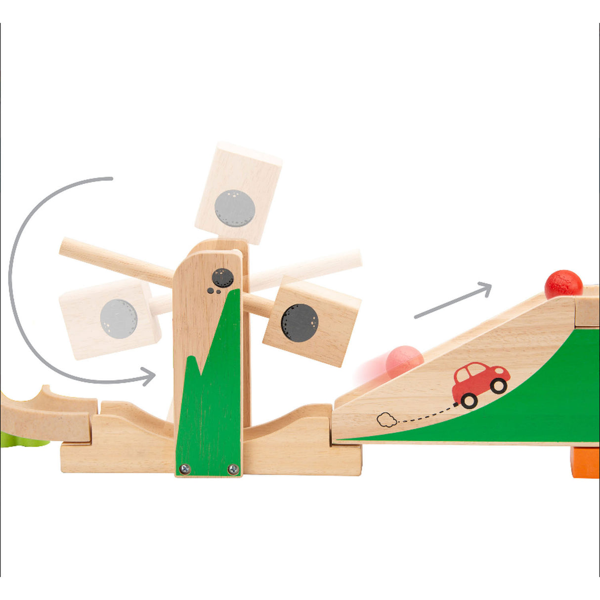 Wonderworld wooden marble track Boost-up track