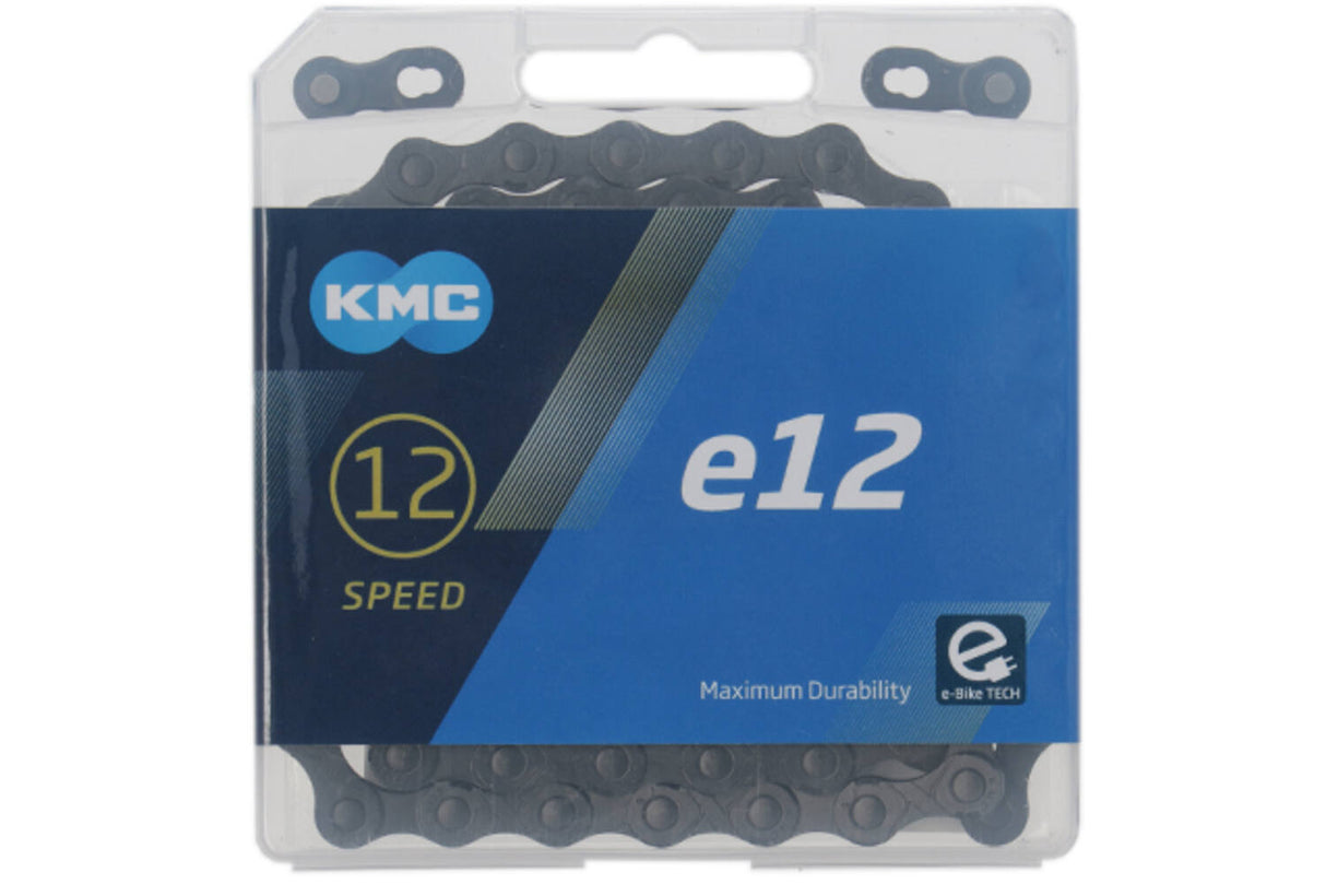 KMC halskæde E12 blacktech, 1 2x11 128, 130 links, 5,2 mm pin, 12-trins