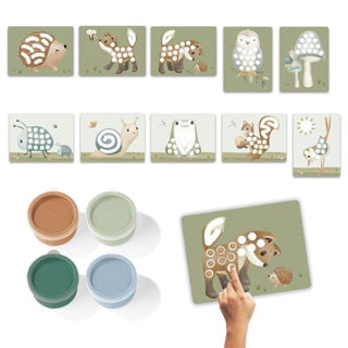 Little Dutch Finger Paint Set Forest Friends Green 14 Paps
