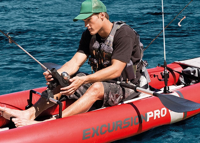 inflatable kayak excursion pro k1 305 cm vinyl red 3-piece